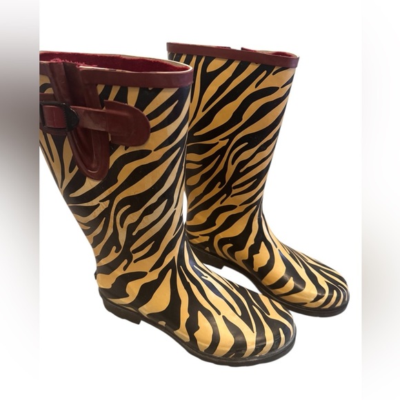 Stone Creek Shoes - Stone Creek Zebra Print Rain Boots
